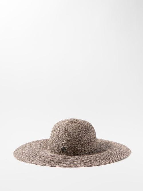 Maison Michel - Blanche Capeline Hemp Wide-brim Hat - Womens - Brown Beige