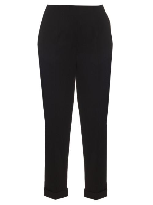 Alexander Mcqueen Tapered Grain De Poudre Wool Trousers