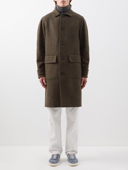 Officine Gnrale - Stephen Single-breasted Wool-blend Overcoat - Mens - Khaki