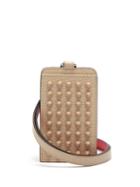 Mens Accessories Christian Louboutin - Miloucah Spike-embellished Leather Cardholder - Mens - Beige