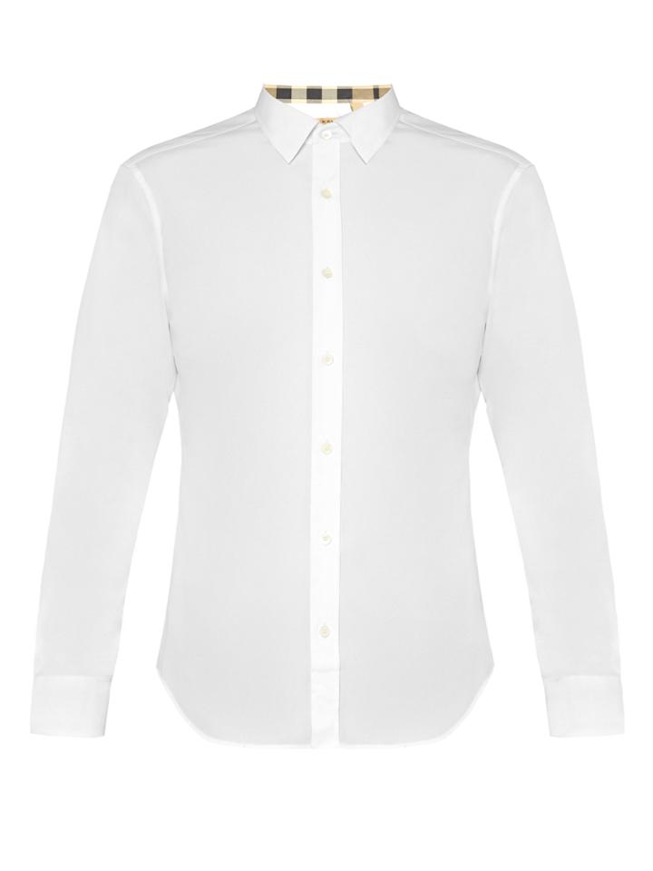 Burberry Checked-lining Stretch-poplin Shirt
