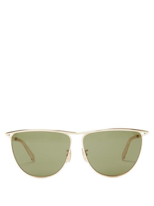 Matchesfashion.com Celine Eyewear - D Frame Metal Sunglasses - Mens - Gold