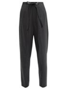 Matchesfashion.com Toga - Windowpane Check Tie Waist Trousers - Womens - Grey