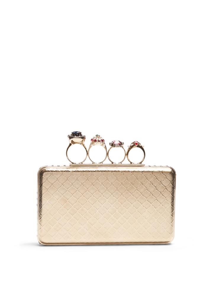Alexander Mcqueen Jewel-rings Metal Knuckle Clutch