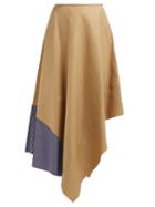 Matchesfashion.com Loewe - High Rise Asymmetric Panelled Skirt - Womens - Beige Multi