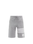 Mens Rtw Thom Browne - Four-bar Cotton-jersey Shorts - Mens - Grey