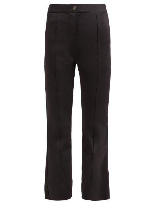Matchesfashion.com Givenchy - Stitched Front Kick Flare Trousers - Womens - Black
