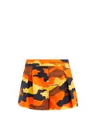 Matchesfashion.com Off-white - Camouflage Print Pleated Cotton Shorts - Womens - Brown Multi