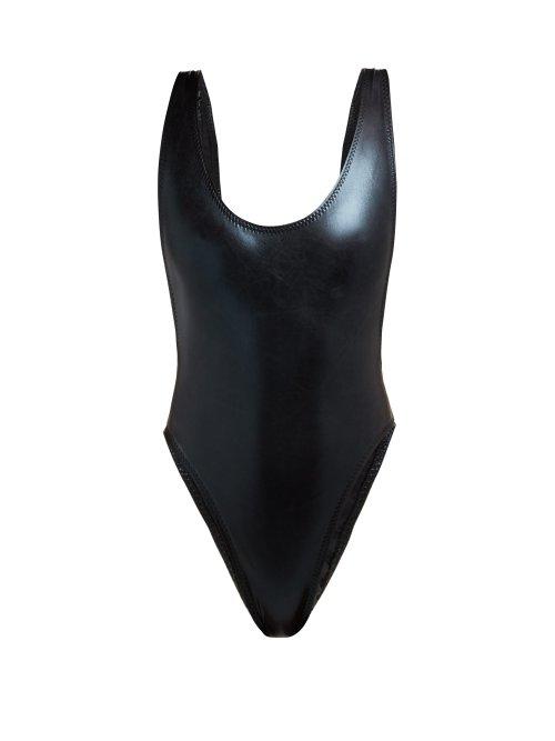 Matchesfashion.com Norma Kamali - Marissa High Cut Swimsuit - Womens - Black