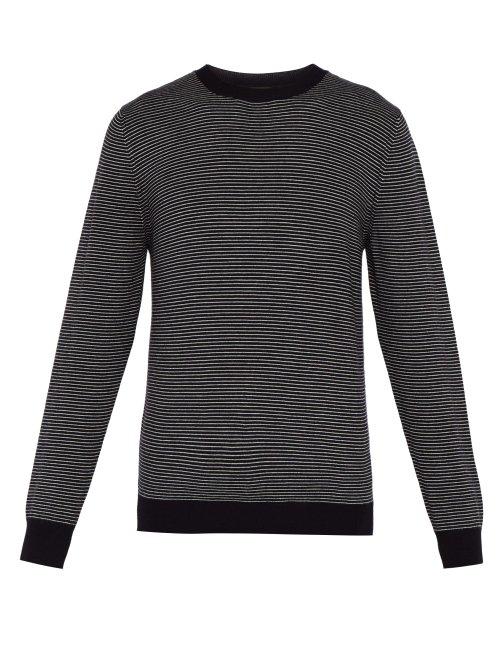 Matchesfashion.com A.p.c. - Fine Striped Crew Neck Sweater - Mens - Navy Multi