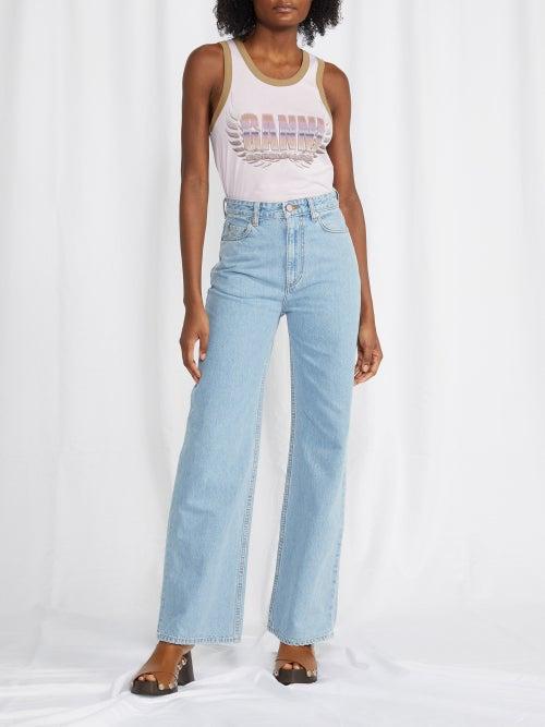 Ganni - Magny High-rise Wide-leg Jeans - Womens - Light Blue