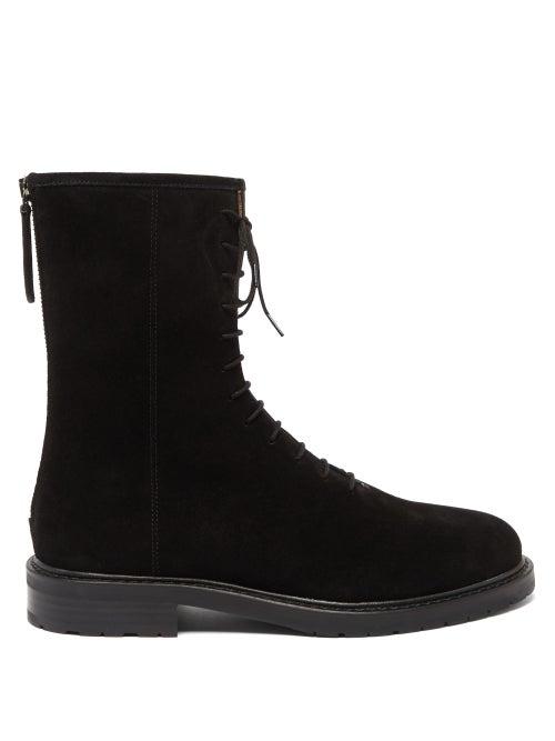 Legres - 08 Lace-up Suede Ankle Boots - Womens - Black