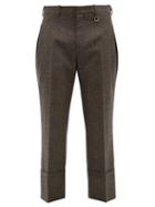 Wooyoungmi - Prince Of Wales Wool-blend Straight-leg Trousers - Mens - Brown