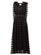 Matchesfashion.com Halpern - Sequin-striped Cape-back Tulle Midi Dress - Womens - Black