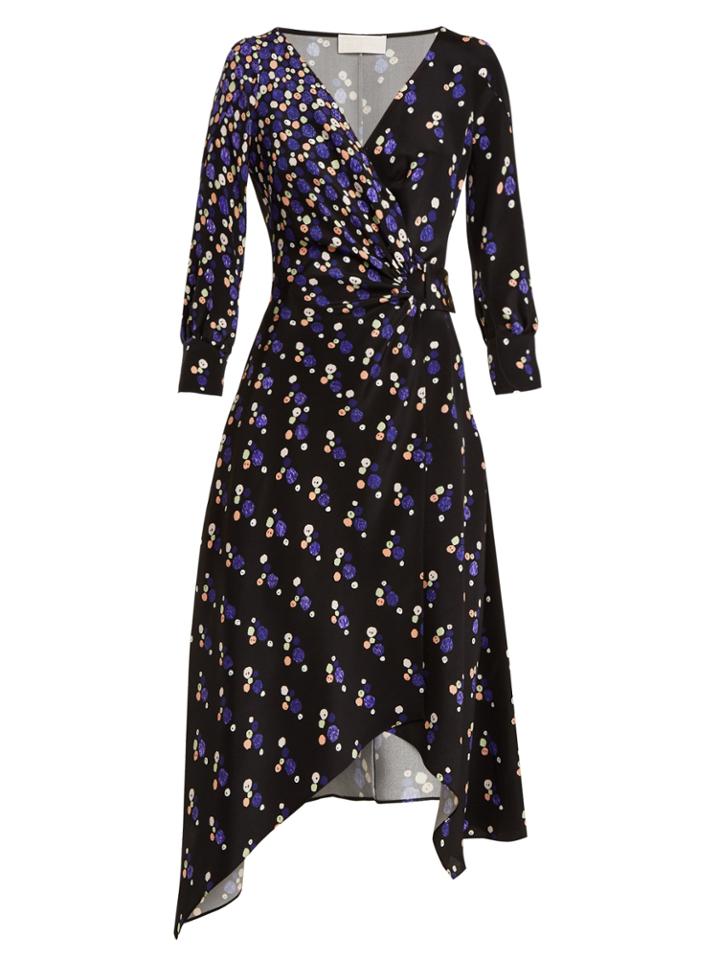 Peter Pilotto Graphic Spot-print Silk Wrap Dress