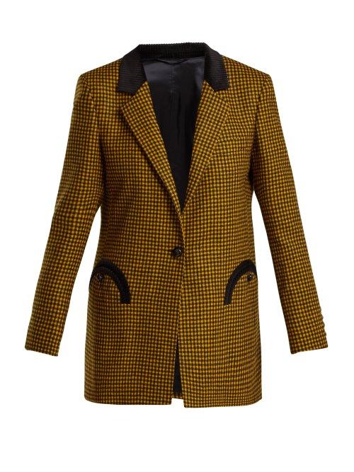 Matchesfashion.com Blaz Milano - Fair And Square Double Breasted Wool Blazer - Womens - Yellow Multi