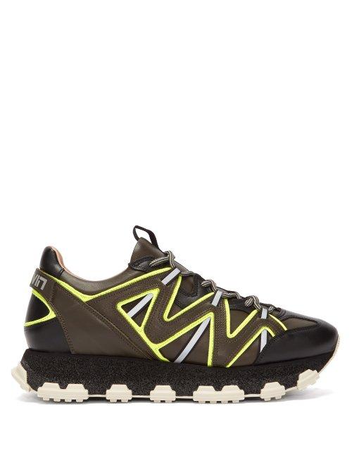 Matchesfashion.com Lanvin - Lightening Panelled Leather Trainers - Mens - Khaki