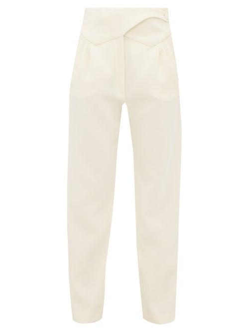 Matchesfashion.com Blaz Milano - Resolute Mid Rise Wool Trousers - Womens - Cream