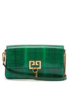 Matchesfashion.com Givenchy - Charm Gv3 Ayers Snakeskin Shoulder Bag - Womens - Green