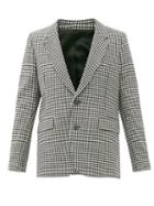 Matchesfashion.com Ami - Single-breasted Gingham-check Wool-blend Jacket - Womens - Black White