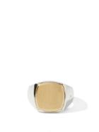 Matchesfashion.com Tom Wood - Cushion 9kt Gold And Sterling-silver Signet Ring - Mens - Gold