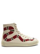 Gucci Major Snake-appliqu High-top Leather Trainers