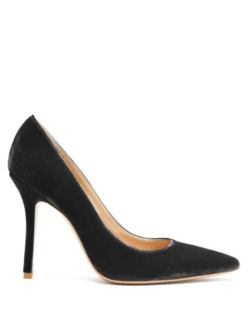 Matchesfashion.com Gianvito Rossi - Square Toe 105 Velvet Pumps - Womens - Black