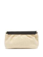 Matchesfashion.com Isabel Marant - Luz Leather-trim Raffia Pouch - Womens - Black Multi