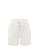 Ladies Rtw Staud - Arden Cable-knit Cotton-blend Shorts - Womens - Ivory