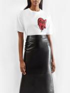 Alexander Mcqueen - Heart-print Jersey T-shirt - Womens - White