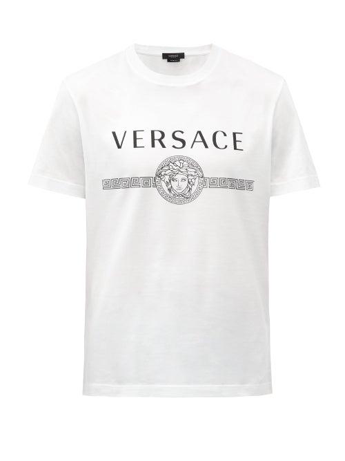 Matchesfashion.com Versace - Medusa Logo-print Cotton-jersey T-shirt - Mens - White