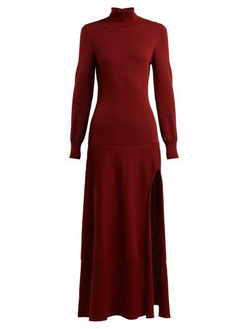 Matchesfashion.com Jacquemus - Baya Knitted Cotton Blend Maxi Dress - Womens - Burgundy