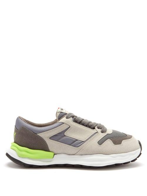 Matchesfashion.com Mihara Yasuhiro - Og Sole Suede-panelled Trainers - Mens - Grey