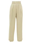 Matchesfashion.com Wales Bonner - Wide-leg Tailored Canvas Trousers - Womens - Beige