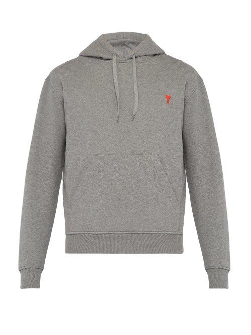 Matchesfashion.com Ami - Logo Heart Cotton Sweatshirt - Mens - Grey