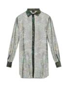 Carine Gilson - Floral-print Silk-chiffon Pyjama Shirt - Womens - Multi