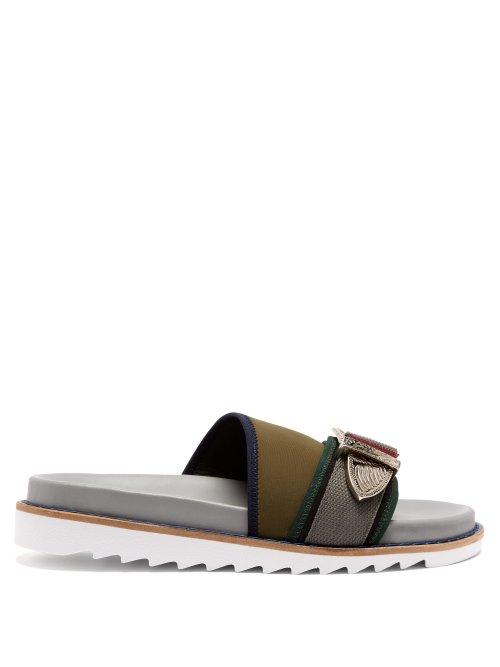 Matchesfashion.com Toga - Neoprene Buckle Strap Slides - Womens - Khaki Multi