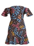 Saloni Amelia Floral-print Stretch-cady Mini Dress