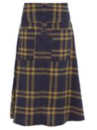 Matchesfashion.com Ace & Jig - Maisie Cut-out Pocket A-line Cotton Skirt - Womens - Navy Multi