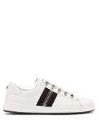 Matchesfashion.com Balmain - Zipper Trimmed Leather Low Top Trainers - Mens - White Multi