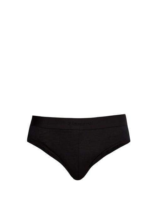 Zimmerli - Pureness Stretch-jersey Briefs - Mens - Black