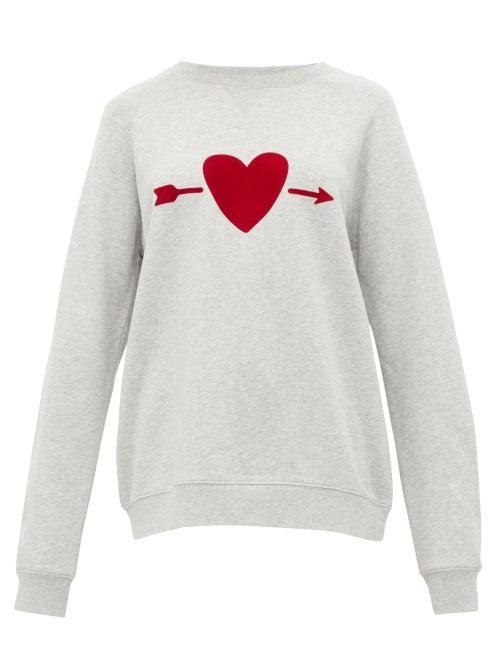 Matchesfashion.com The Upside - One Love Heart Print Cotton Sweatshirt - Womens - Grey
