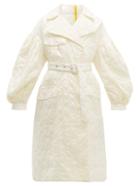 Matchesfashion.com 4 Moncler Simone Rocha - Dinah Balloon Sleeve Floral Embroidered Coat - Womens - White