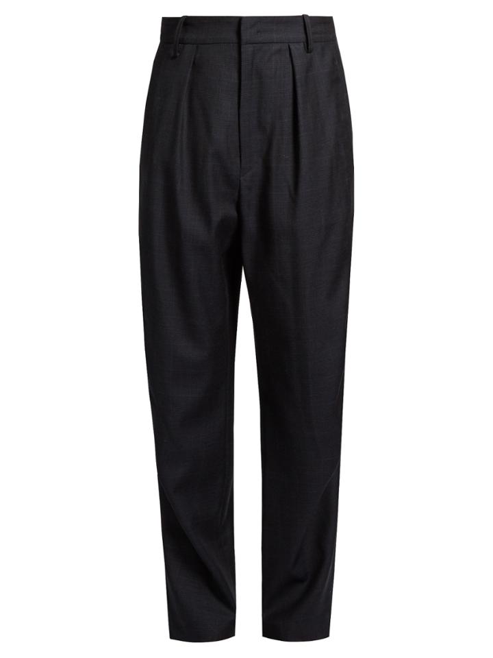 Isabel Marant Étoile Nimura Wide-leg Checked Wool Trousers