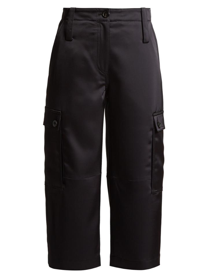 Loewe Cropped Satin Cargo Trousers