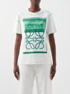 Loewe - Anagram-print Cotton-jersey T-shirt - Womens - White Green