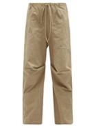 Matchesfashion.com Lauren Manoogian - Lap Gathered Cotton Wide-leg Trousers - Womens - Beige