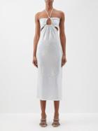 Dodo Bar Or - Tal Sequinned Halterneck Midi Dress - Womens - White