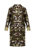 Matchesfashion.com Miu Miu - Camouflage Print Cotton Gabardine Coat - Womens - Green Multi