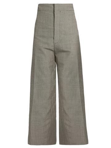 Jacquemus Hound's-tooth Wool-blend Cropped Trousers